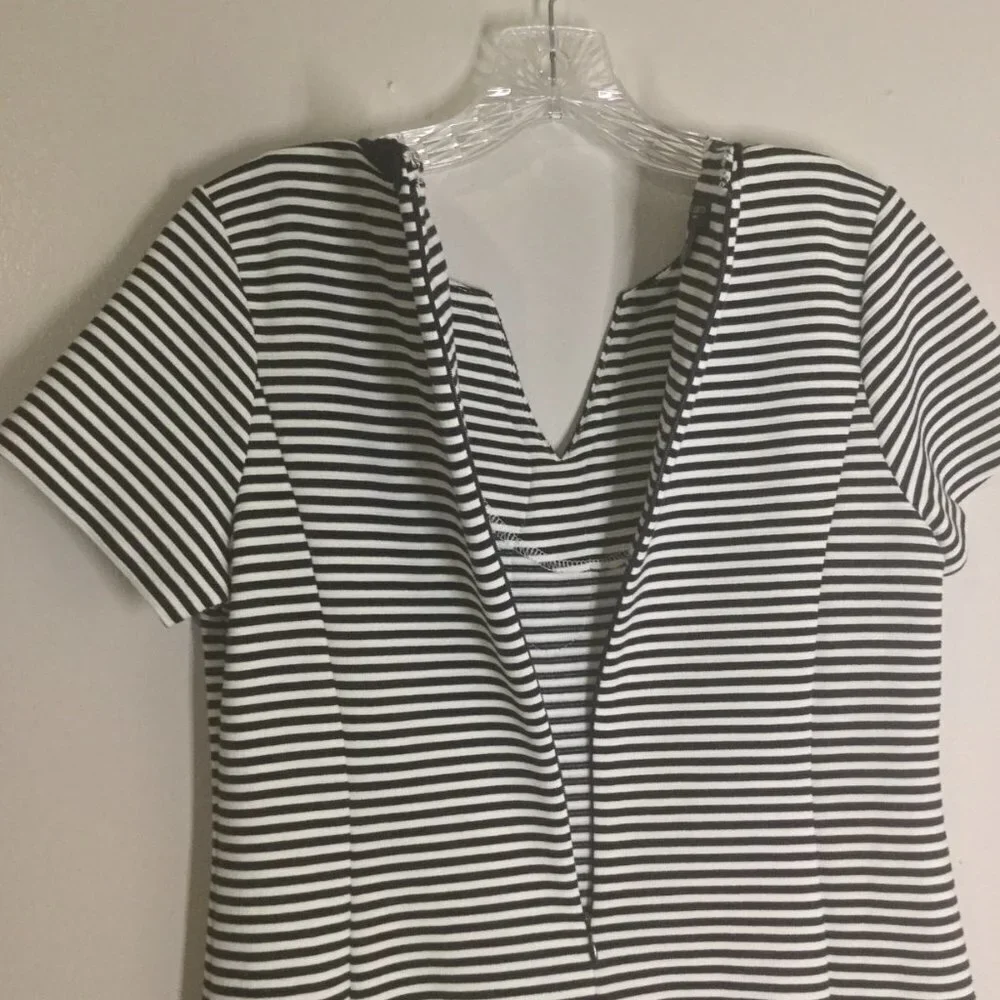 Talbots Navy & White Striped Embellished Dress - Picture 6 of 8